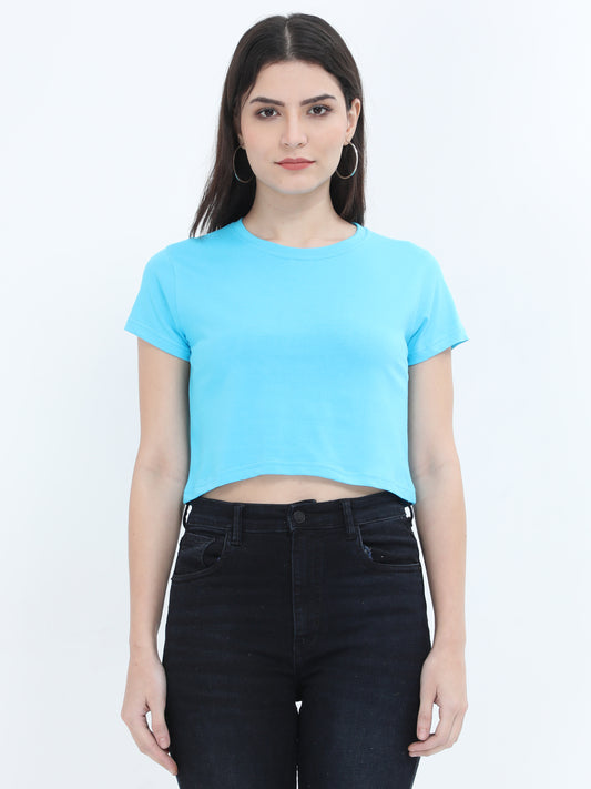 Woman Crop Tops Sky Blue