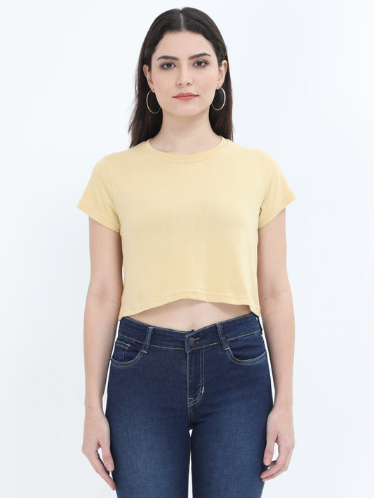 Woman Crop Tops Sky Beige