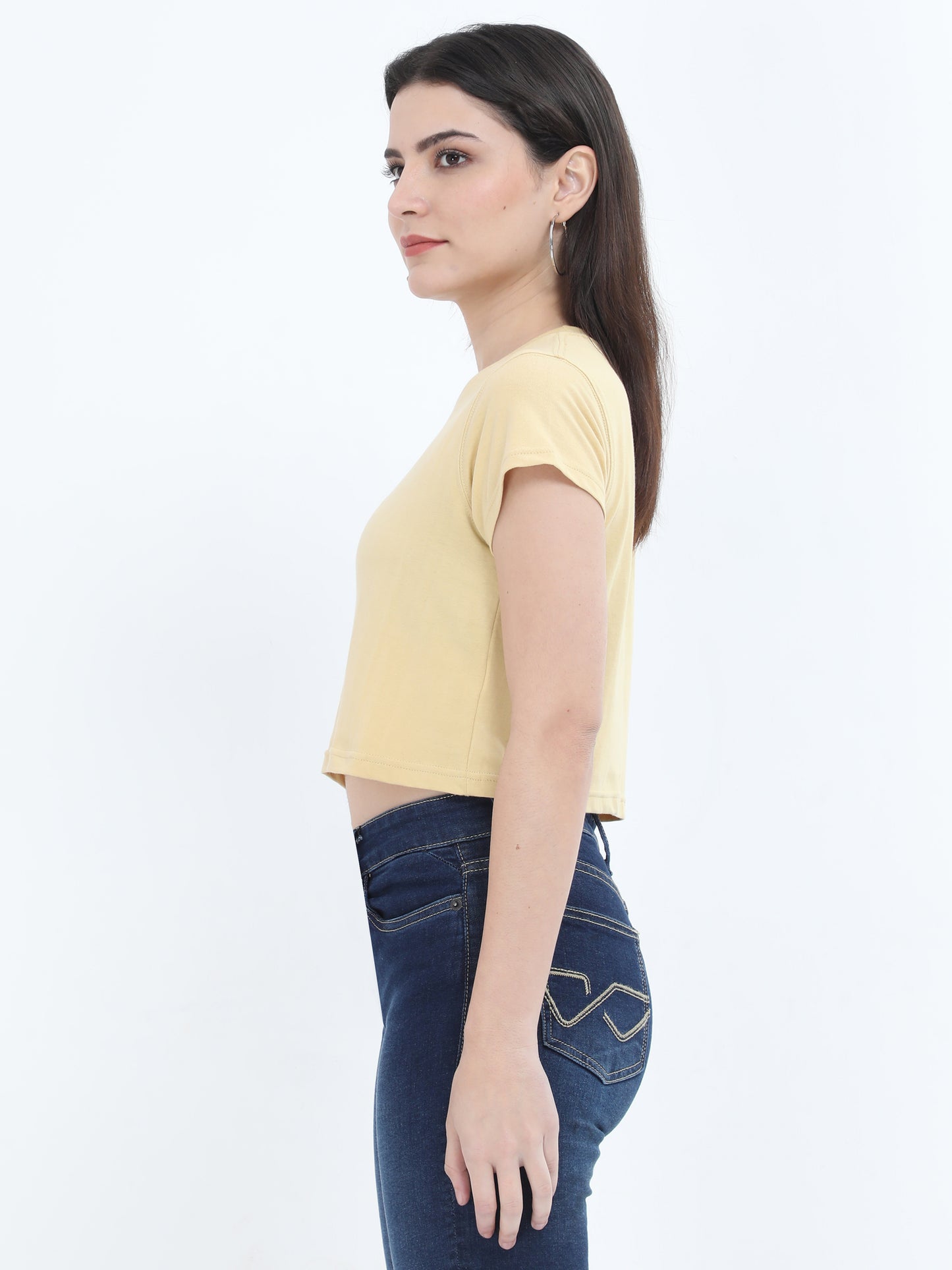 Woman Crop Tops Sky Beige